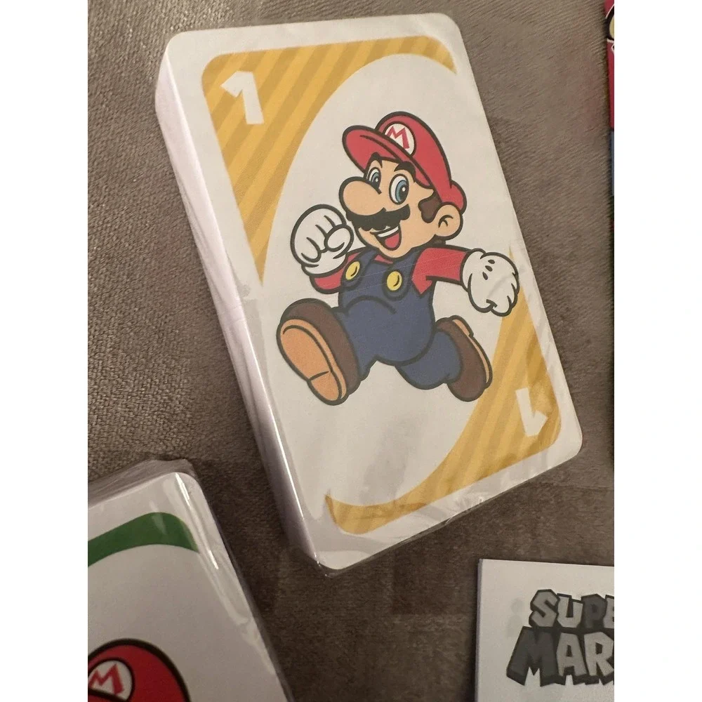 UNO Super Mario Card Game Mattel Nintendo 2016 Party Family Cards 112pcs 7+ 2-10